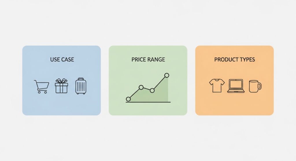 カテゴリの分類軸を示す図