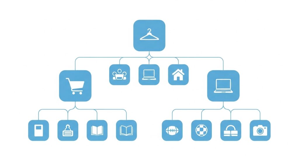 ECサイトのカテゴリ設計構造のイメージ図