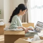 新生活シーズンにECサイトでショッピングをする女性