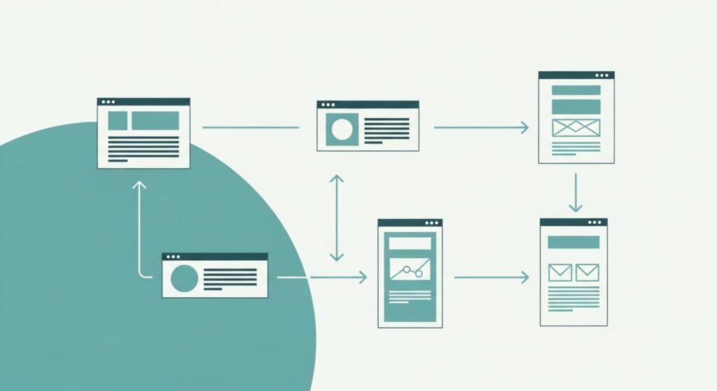ECサイトの回遊導線を示すフロー図