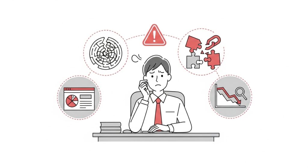 ECサイトリニューアルでよくある失敗パターンのイメージ